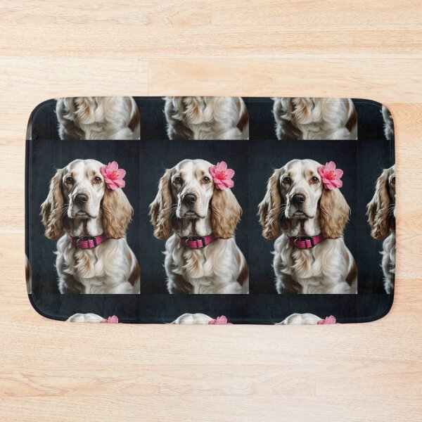 Item preview, Cocker spaniel with flower and pink collar designed and sold by Coolparrotgirl.