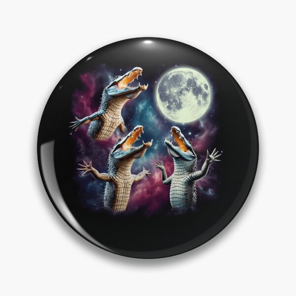 Item preview, Three Alligators Howling at Moon Funny Weird Cursed Meme designed and sold by Kimberley King Art  King Art.