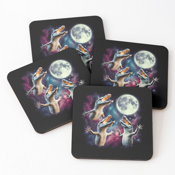Item preview, Three Alligators Howling at Moon Funny Weird Cursed Meme designed and sold by Kimberley King Art  King Art.
