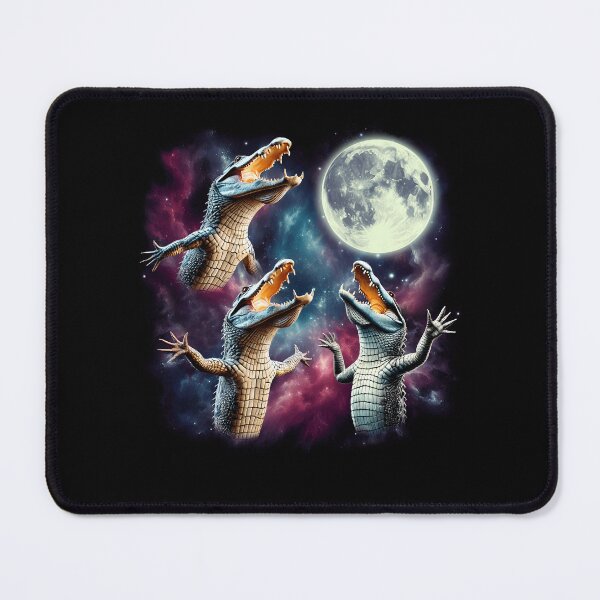 Item preview, Three Alligators Howling at Moon Funny Weird Cursed Meme designed and sold by Kimberley King Art  King Art.