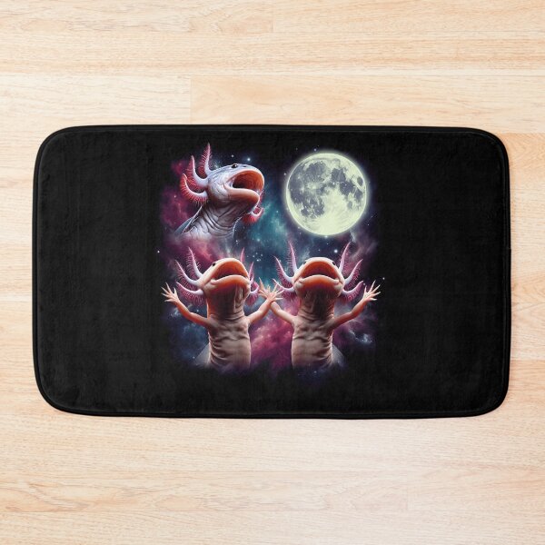 Item preview, Three Axolotls Howling at Moon Funny Weird Cursed Meme designed and sold by Kimberley King Art  King Art.