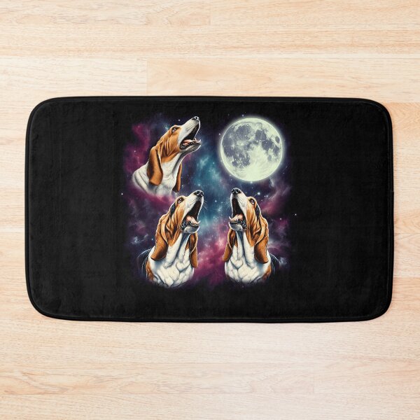 Item preview, Three Basset Hounds Howling at Moon Funny Weird Cursed Meme designed and sold by Kimberley King Art  King Art.