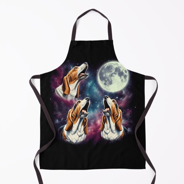 Item preview, Three Basset Hounds Howling at Moon Funny Weird Cursed Meme designed and sold by Kimberley King Art King Art.