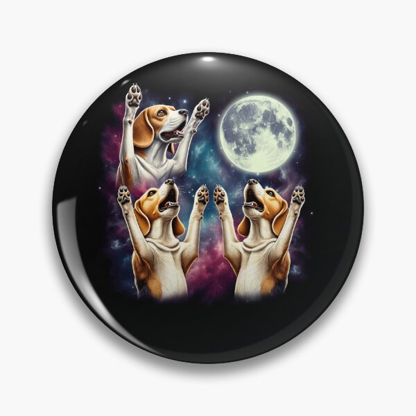 Item preview, Three Beagles Howling at Moon Funny Weird Cursed Meme designed and sold by Kimberley King Art  King Art.