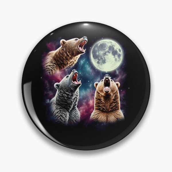 Item preview, Three Bears Howling at Moon Funny Weird Cursed Meme designed and sold by Kimberley King Art  King Art.
