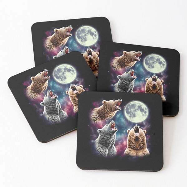 Item preview, Three Bears Howling at Moon Funny Weird Cursed Meme designed and sold by Kimberley King Art  King Art.