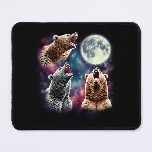 Item preview, Three Bears Howling at Moon Funny Weird Cursed Meme designed and sold by Kimberley King Art  King Art.