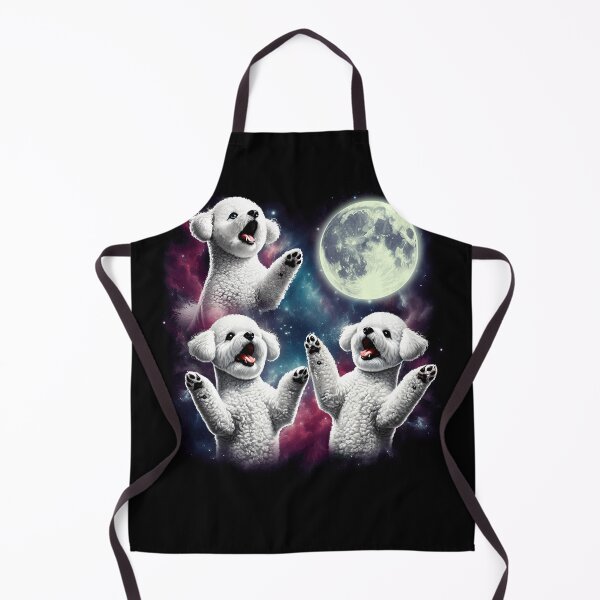 Item preview, Three Bichon Frises Howling at Moon Funny Weird Cursed Meme designed and sold by Kimberley King Art King Art.