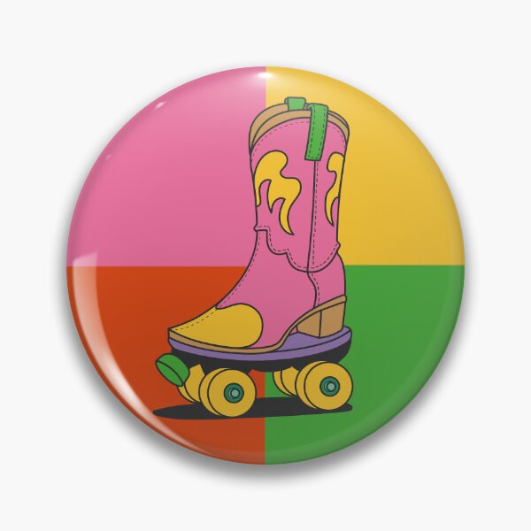 Cowboy Roller skate Button