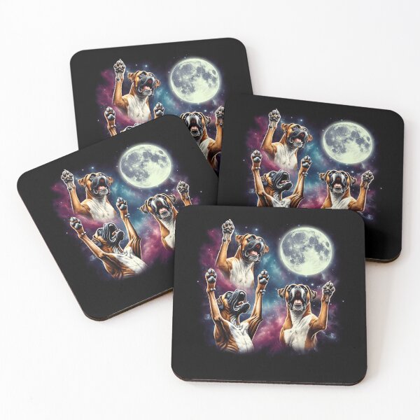 Item preview, Three Boxers Howling at Moon Funny Weird Cursed Meme designed and sold by Kimberley King Art  King Art.