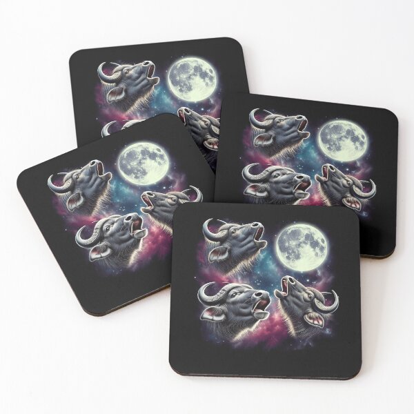 Item preview, Three Buffalos Howling at Moon Funny Weird Cursed Meme designed and sold by Kimberley King Art  King Art.