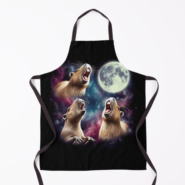 Item preview, Three Capybaras Howling at Moon Funny Weird Cursed Meme designed and sold by Kimberley King Art King Art.