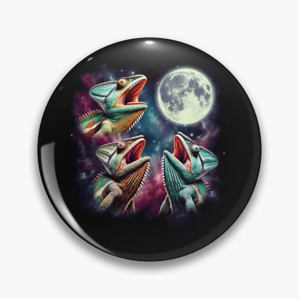 Item preview, Three Chameleons Howling at Moon Funny Weird Cursed Meme designed and sold by Kimberley King Art  King Art.