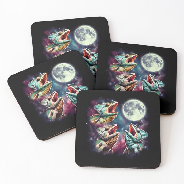 Item preview, Three Chameleons Howling at Moon Funny Weird Cursed Meme designed and sold by Kimberley King Art  King Art.