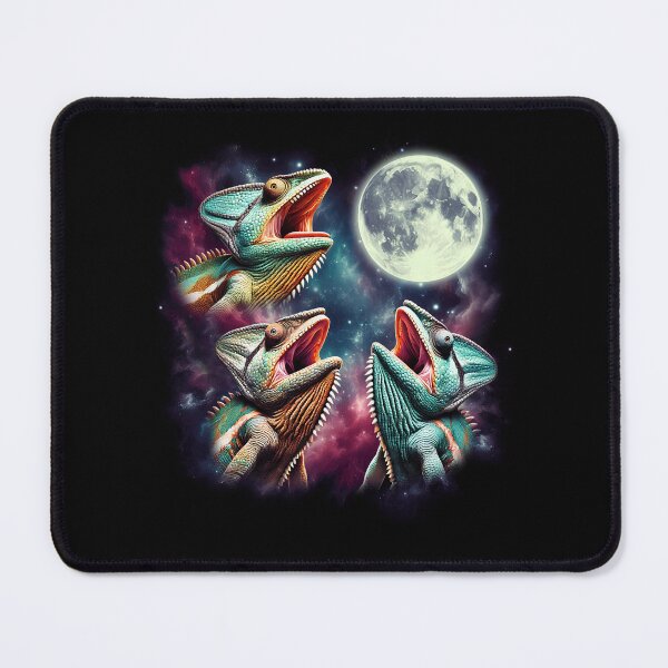 Item preview, Three Chameleons Howling at Moon Funny Weird Cursed Meme designed and sold by Kimberley King Art King Art.
