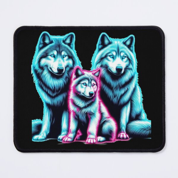 Item preview, Neon wolf family  designed and sold by mr-mudge-store.