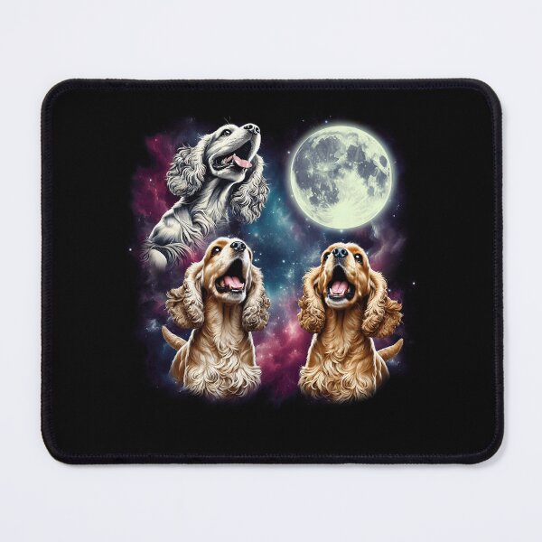 Item preview, Three Cocker Spaniels Howling at Moon Funny Weird Cursed Meme designed and sold by Kimberley King Art  King Art.