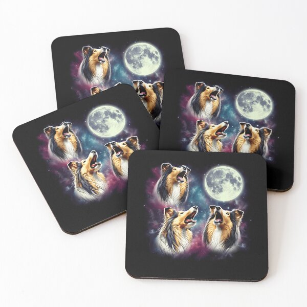 Item preview, Tres Collies Aullando a la Luna: Meme Divertido y Extraño designed and sold by Kimberley King Art  King Art.