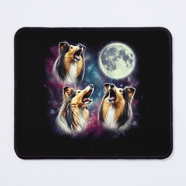 Item preview, Three Collies Howling at Moon Funny Weird Cursed Meme designed and sold by Kimberley King Art  King Art.