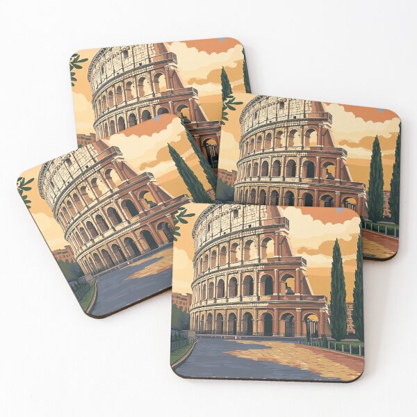 Artikelvorschau, Retro Travel Poster Colosseum Rome Vintage Architecture Art Print entworfen und verkauft von StrasserArt.