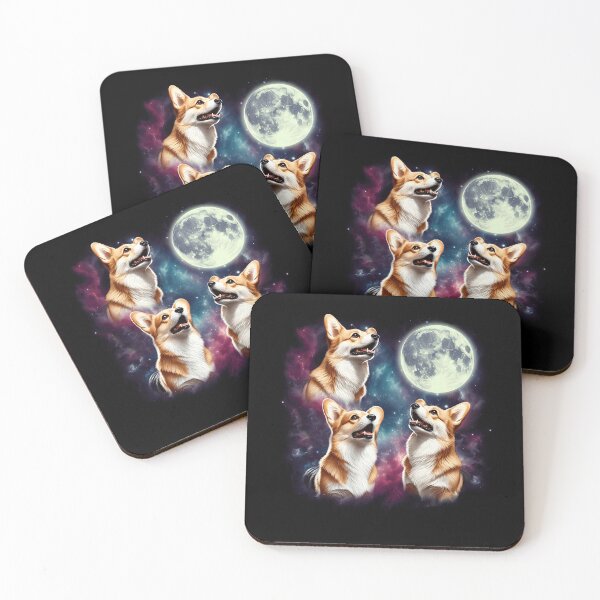 Item preview, Three Corgis Howling at Moon Funny Weird Cursed Meme designed and sold by Kimberley King Art  King Art.