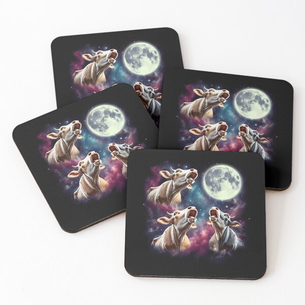 Item preview, Three Cows Howling at Moon Funny Farmer Weird Cursed Meme designed and sold by Kimberley King Art  King Art.