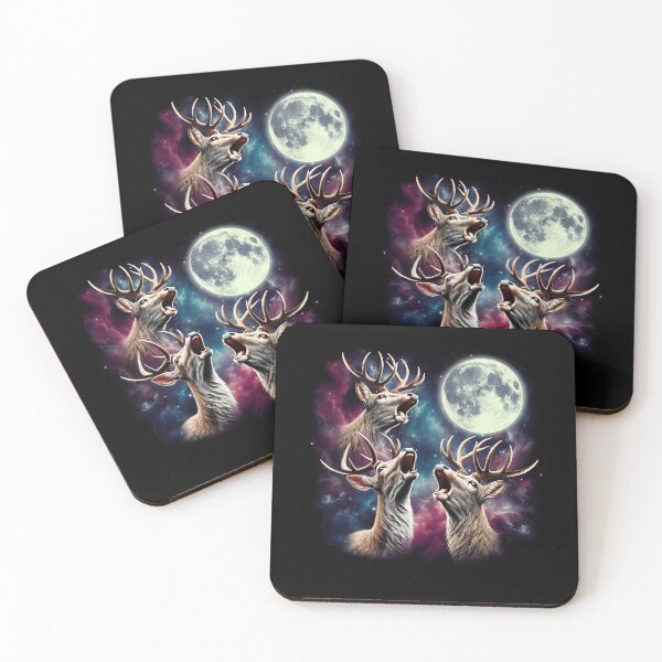 Item preview, Three Deers Howling at Moon Funny Weird Cursed Meme designed and sold by Kimberley King Art  King Art.