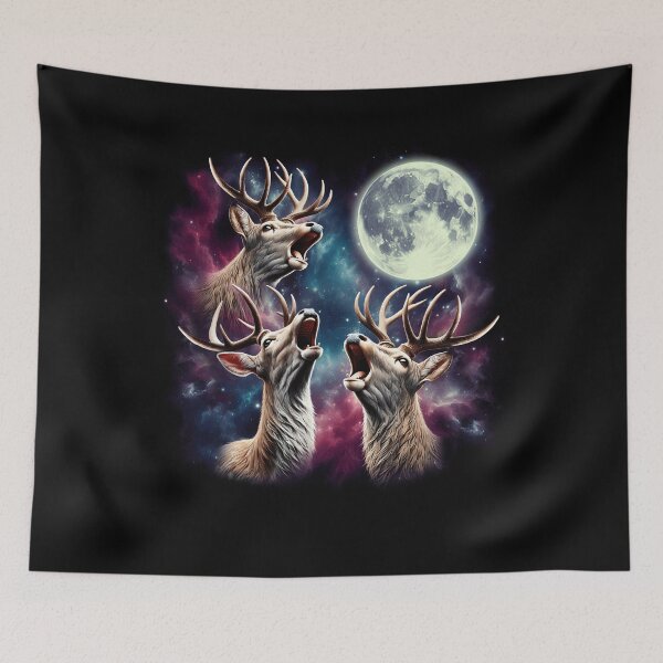 Item preview, Three Deers Howling at Moon Funny Weird Cursed Meme designed and sold by Kimberley King Art  King Art.