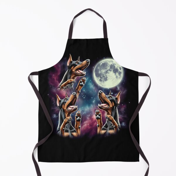 Item preview, Three Doberman Pinschers Howling at Moon Funny Weird Cursed Meme designed and sold by Kimberley King Art King Art.