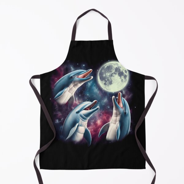 Item preview, Three Dolphins Howling at Moon Funny Weird Cursed Meme designed and sold by Kimberley King Art King Art.