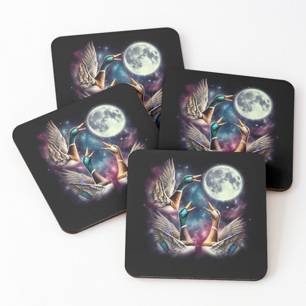 Item preview, Three Ducks Howling at Moon Funny Weird Cursed Meme designed and sold by Kimberley King Art  King Art.