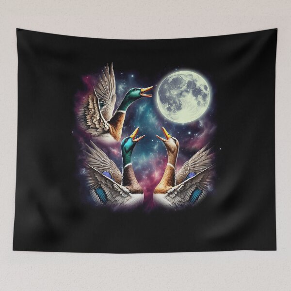 Item preview, Three Ducks Howling at Moon Funny Weird Cursed Meme designed and sold by Kimberley King Art  King Art.