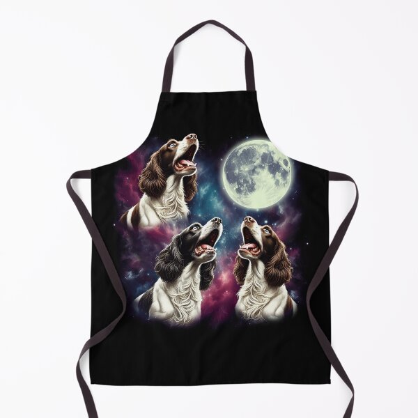 Item preview, Three English Springer Spaniels Howling at Moon Funny Weird Cursed Meme designed and sold by Kimberley King Art King Art.