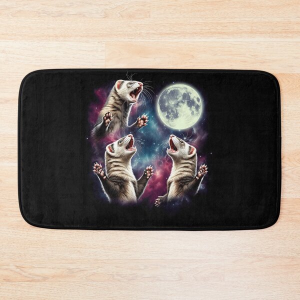 Item preview, Three Ferrets Howling at Moon Funny Weird Cursed Meme designed and sold by Kimberley King Art  King Art.