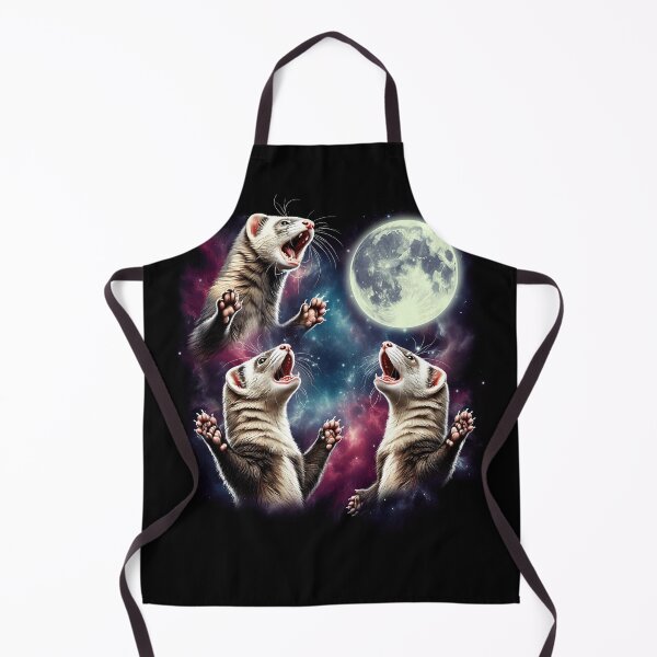 Item preview, Three Ferrets Howling at Moon Funny Weird Cursed Meme designed and sold by Kimberley King Art King Art.
