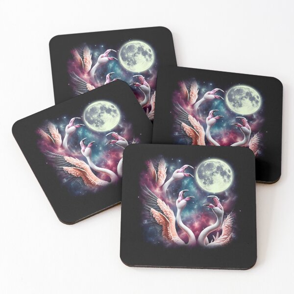 Item preview, Three Flamingos Howling at Moon Funny Weird Cursed Meme designed and sold by Kimberley King Art  King Art.