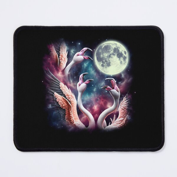Item preview, Three Flamingos Howling at Moon Funny Weird Cursed Meme designed and sold by Kimberley King Art King Art.
