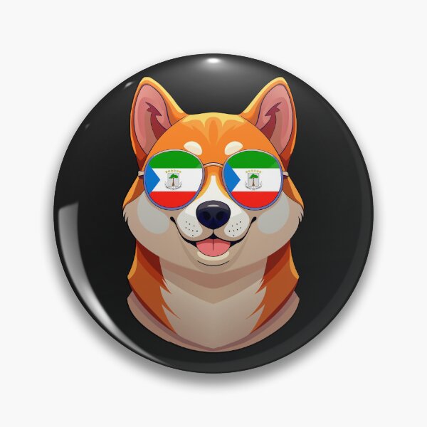 Item preview, Vintage Patriotic Shiba Inu Equatoguinean Flag designed and sold by DreamBrushy.
