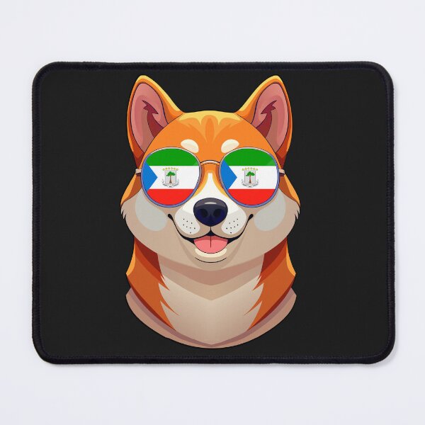 Item preview, Vintage Patriotic Shiba Inu Equatoguinean Flag designed and sold by DreamBrushy.
