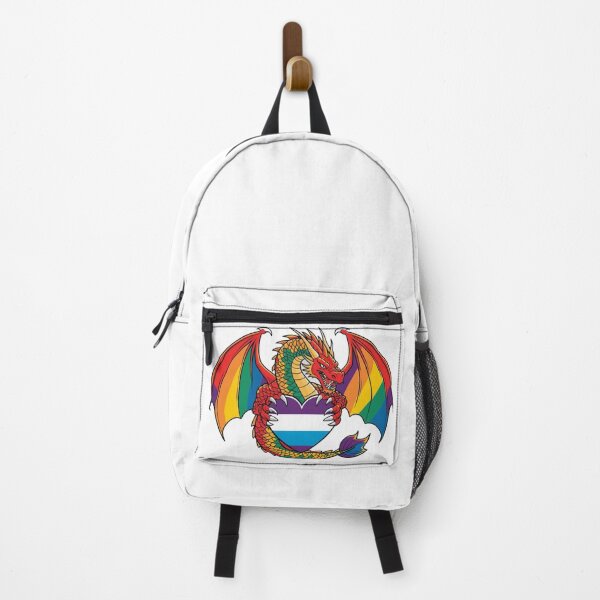 Item preview, Rainbow dragon with genderfluid flag - fantasy and pride designed and sold by StormArte.