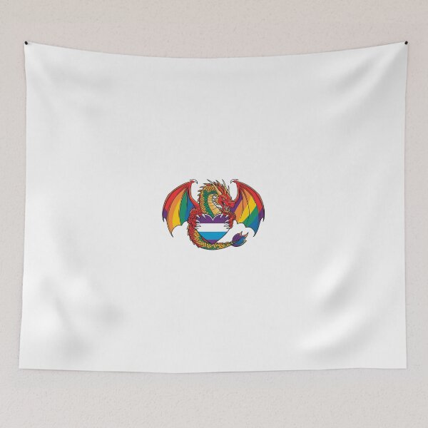 Item preview, Rainbow dragon with genderfluid flag - fantasy and pride designed and sold by StormArte.