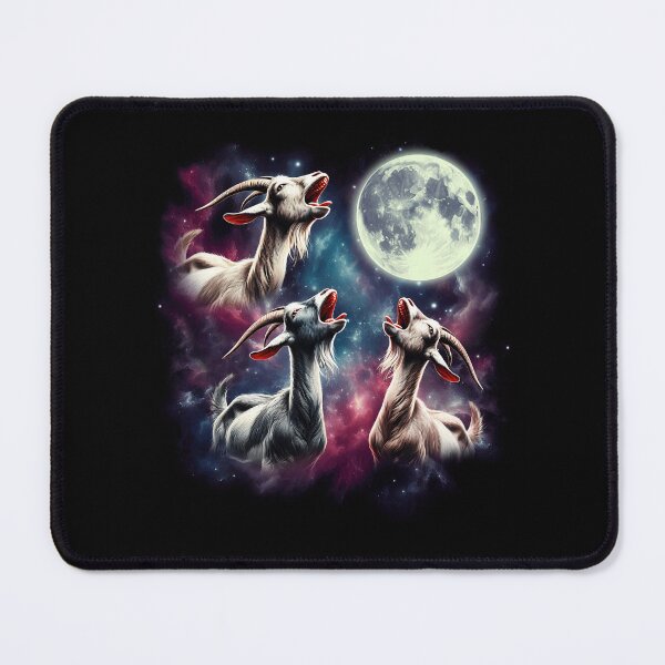 Item preview, Three Goats Howling at Moon Funny Farmer Weird Cursed Meme designed and sold by Kimberley King Art King Art.