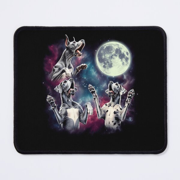 Item preview, Three Great Danes Howling at Moon Funny Weird Cursed Meme designed and sold by Kimberley King Art  King Art.