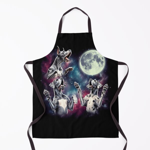 Item preview, Three Great Danes Howling at Moon Funny Weird Cursed Meme designed and sold by Kimberley King Art King Art.