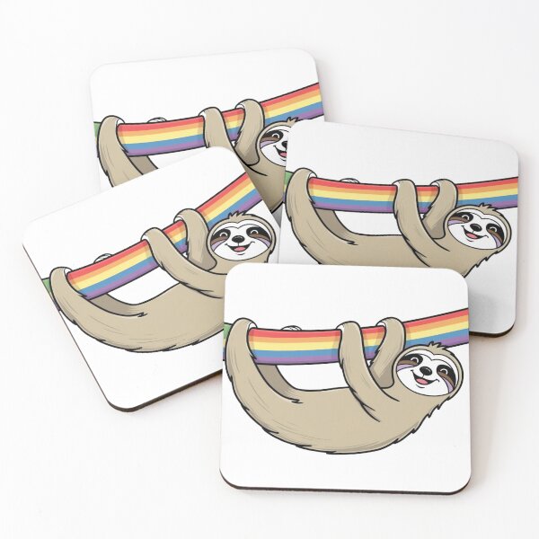 Item preview, LGBTQ+ Rainbow Sloth - Slow-Moving Pride designed and sold by StormArte.