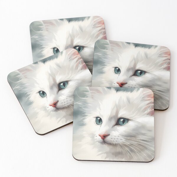 Item preview, White Fluffy Cat designed and sold by CalmnessbyChoice.