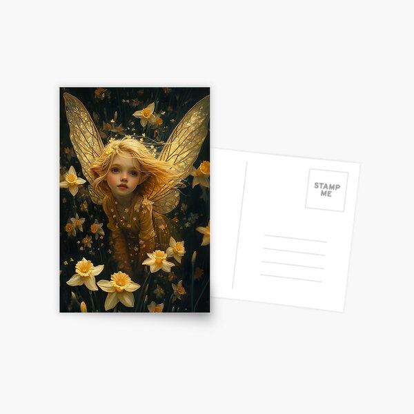 Item preview, Golden Fairy in Enchanted Daffodil Garden designed and sold by Magical Art Store.