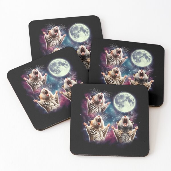 Item preview, Three Hamsters Howling at Moon Funny Weird Cursed Meme designed and sold by Kimberley King Art  King Art.