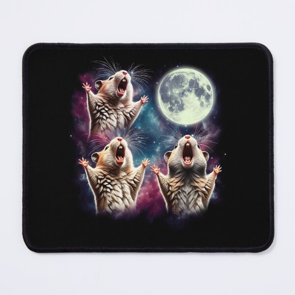 Item preview, Three Hamsters Howling at Moon Funny Weird Cursed Meme designed and sold by Kimberley King Art  King Art.