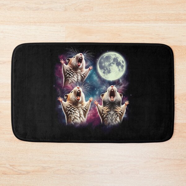 Item preview, Three Hamsters Howling at Moon Funny Weird Cursed Meme designed and sold by Kimberley King Art  King Art.